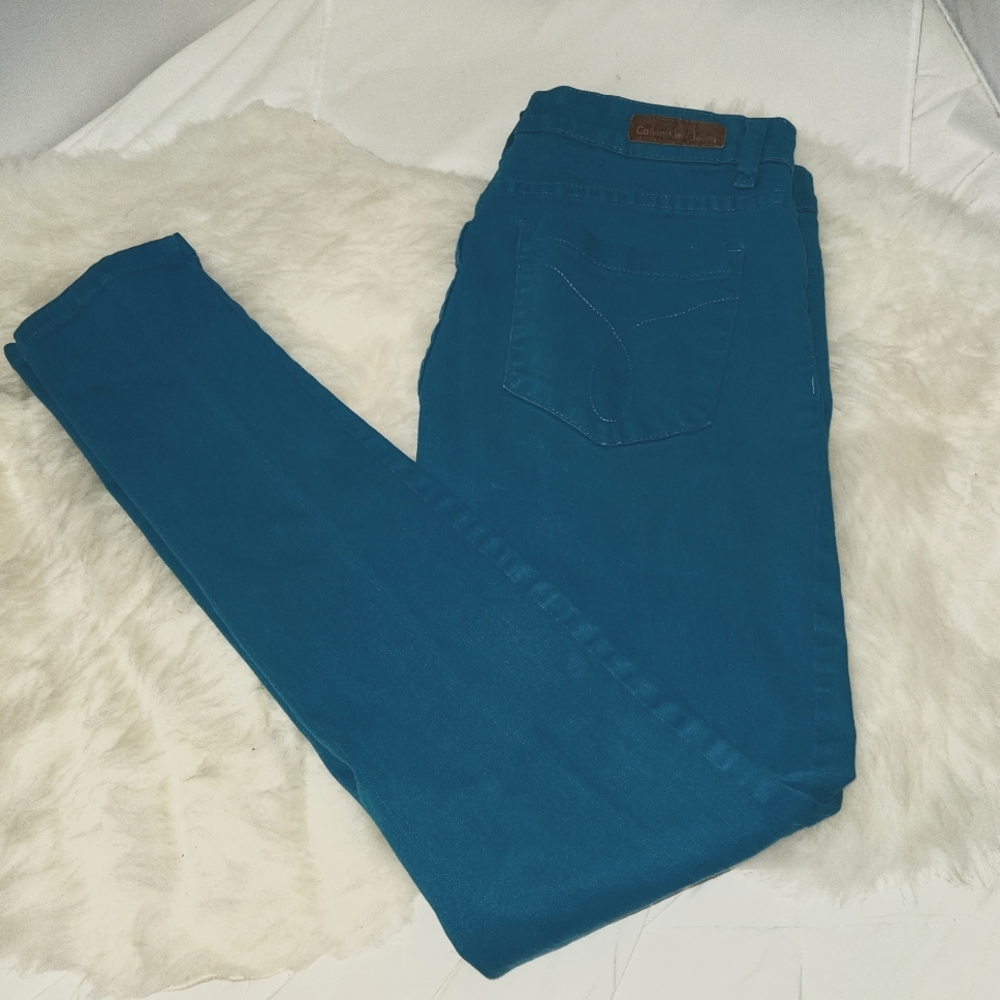 Calvin Klein teal skinny jeans